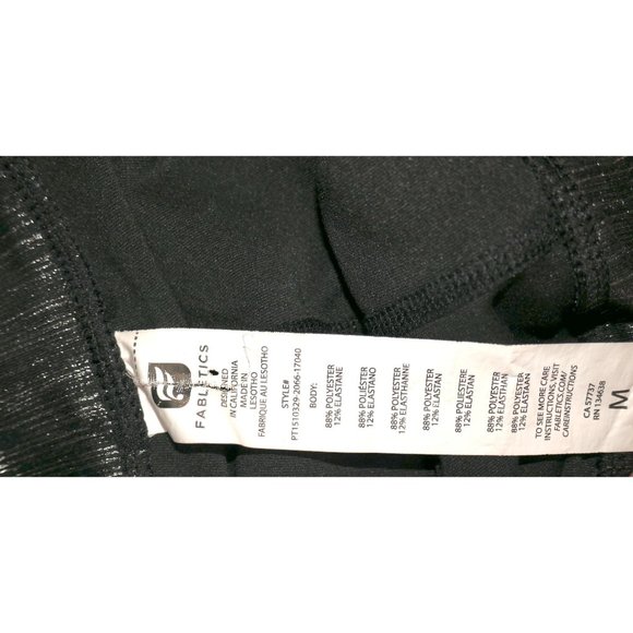 Fabletics Salar Define Mid Rise Leggings Black Icicle Print Metallic Size Medium - Picture 8 of 8